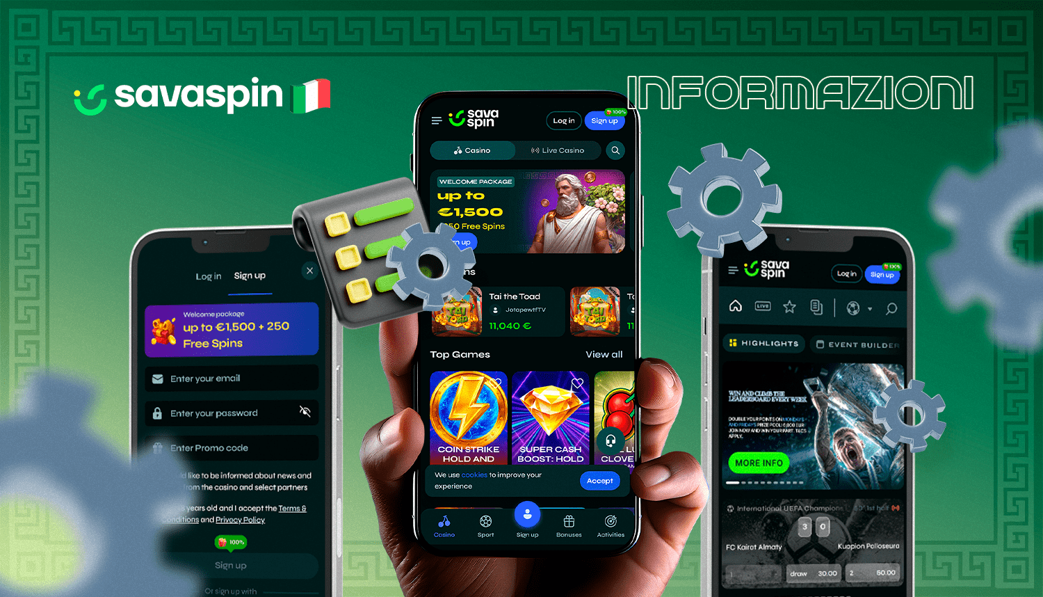 Leggi le caratteristiche principali dell'App SavaSpin