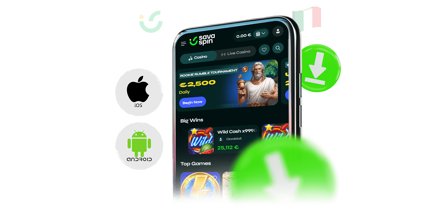 Installare l'App SavaSpin su Android o iOS